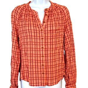 Bohemian Chic Pilcro Plaidcore Shirt Size S Relaxed Casual Campus Cottagecore